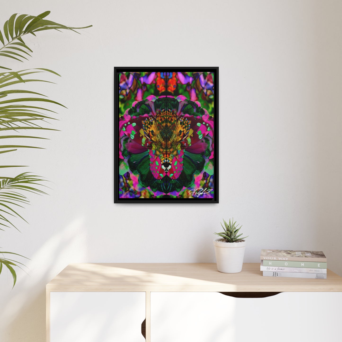Butterfly Crowns of Aliens :: Matte Canvas, Black Frame