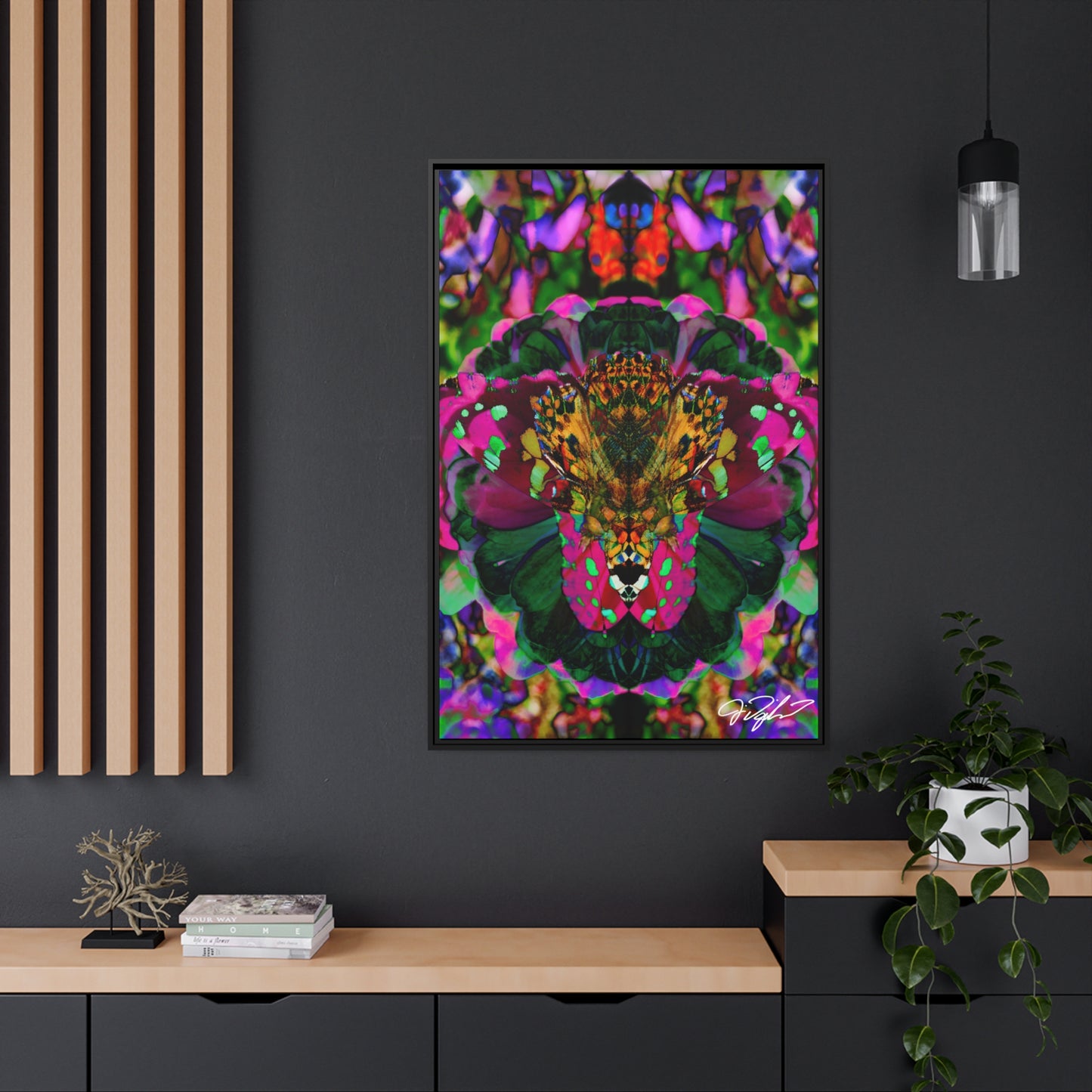 Butterfly Crowns of Aliens :: Matte Canvas, Black Frame