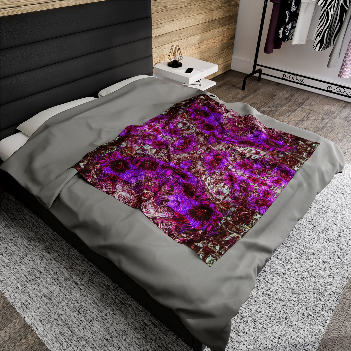 Darth Flower Power :: Pink :: Velveteen Plush Blanket