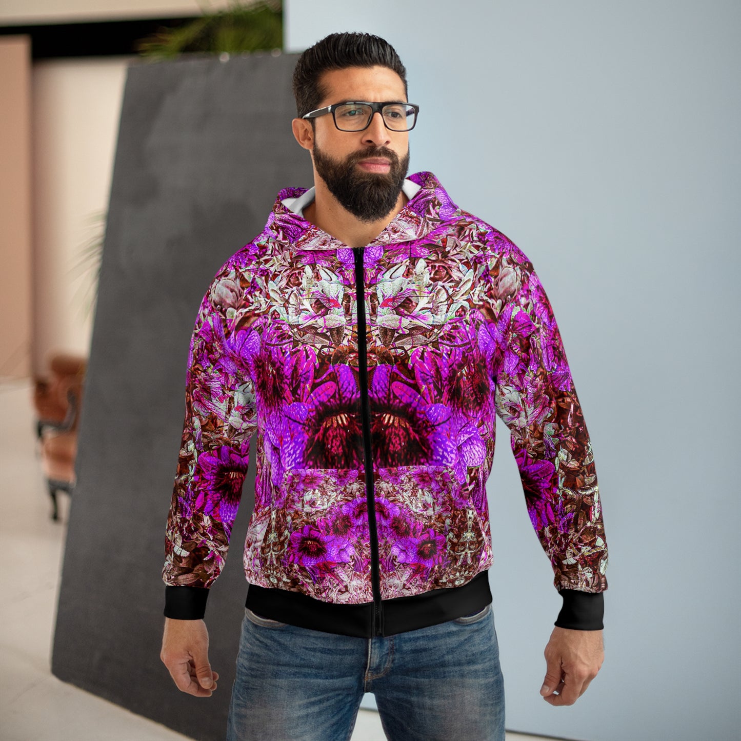 Darth Flower Power :: Pink :: Unisex Zip Hoodie