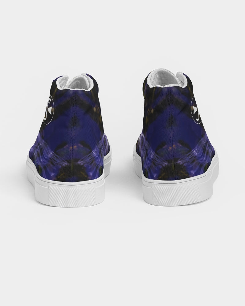 White Rider in Water Ripples Women's Hightop Canvas Shoe