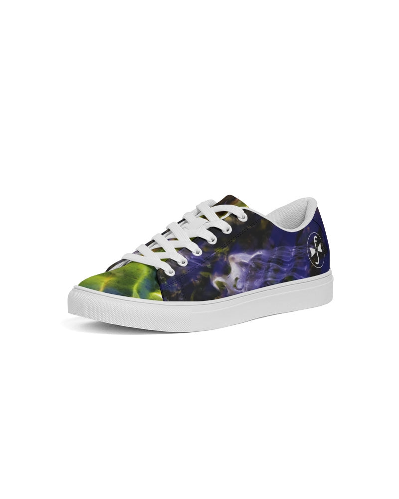 White Rider in Water Ripples Women's Faux-Leather Sneaker