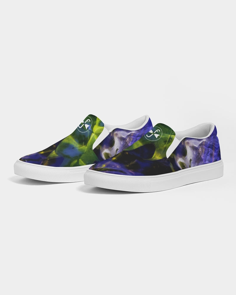 White Rider in Water Ripples Women's Slip-On Canvas Shoe