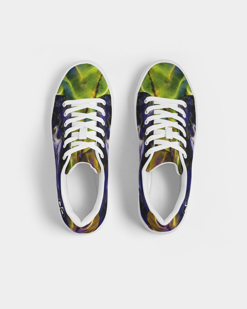 White Rider in Water Ripples Women's Faux-Leather Sneaker