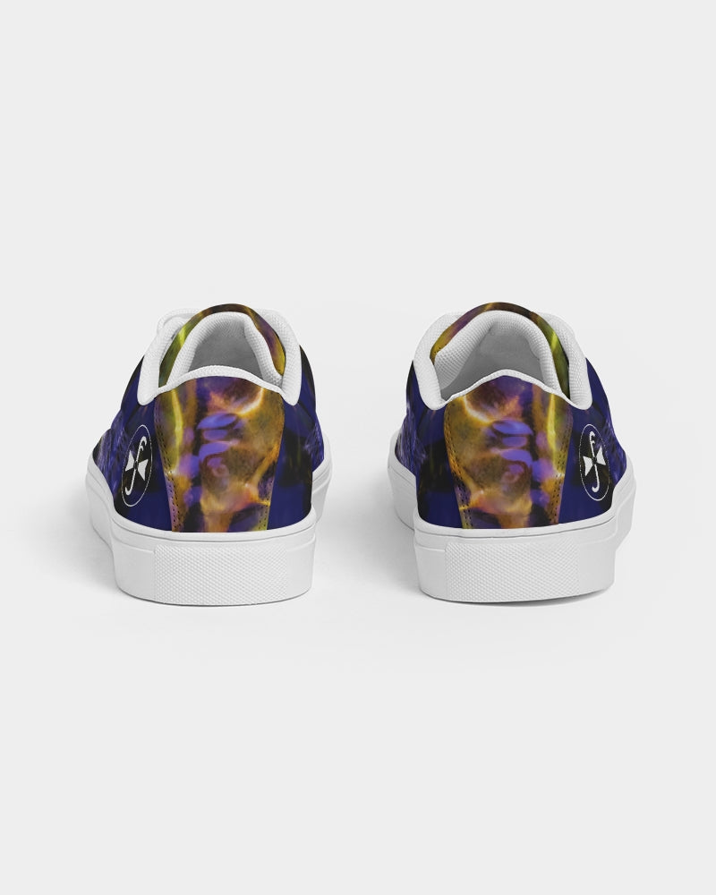 White Rider in Water Ripples Women's Faux-Leather Sneaker