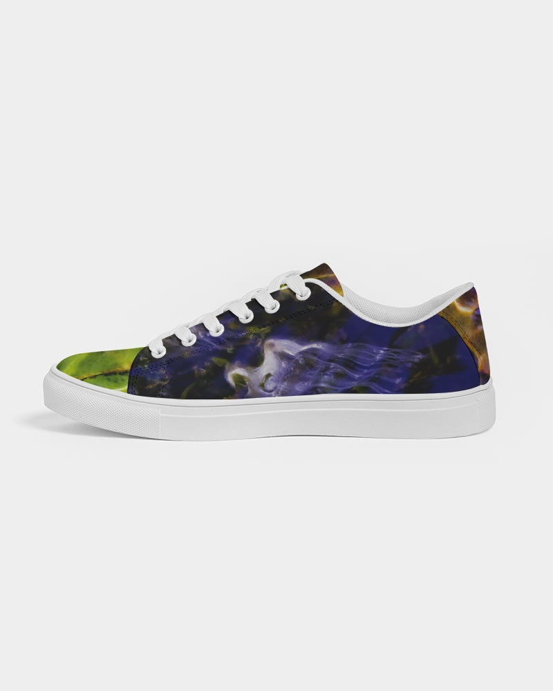 White Rider in Water Ripples Women's Faux-Leather Sneaker