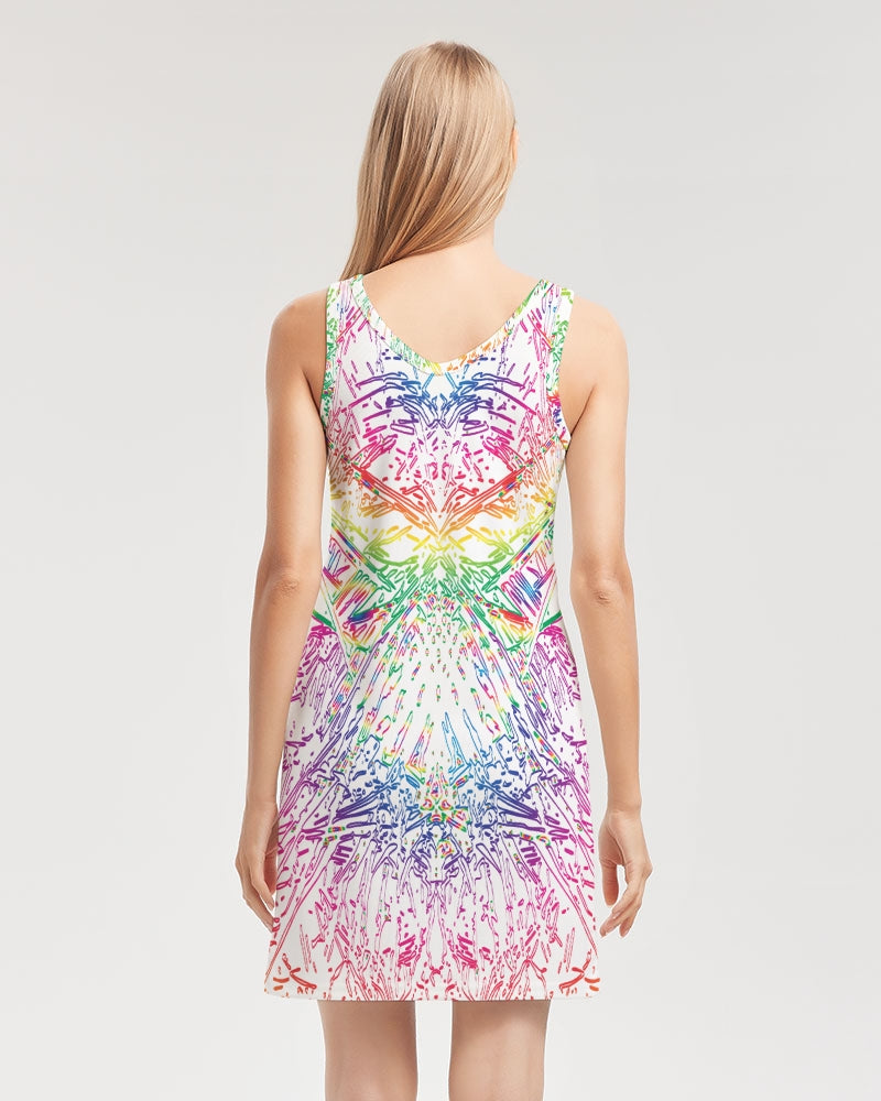 Palm Salad :: Rainbow :: Women's Rib Knit V Neck Mini Dress