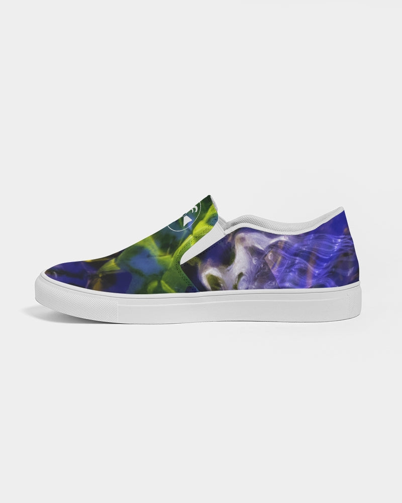 White Rider in Water Ripples Women's Slip-On Canvas Shoe
