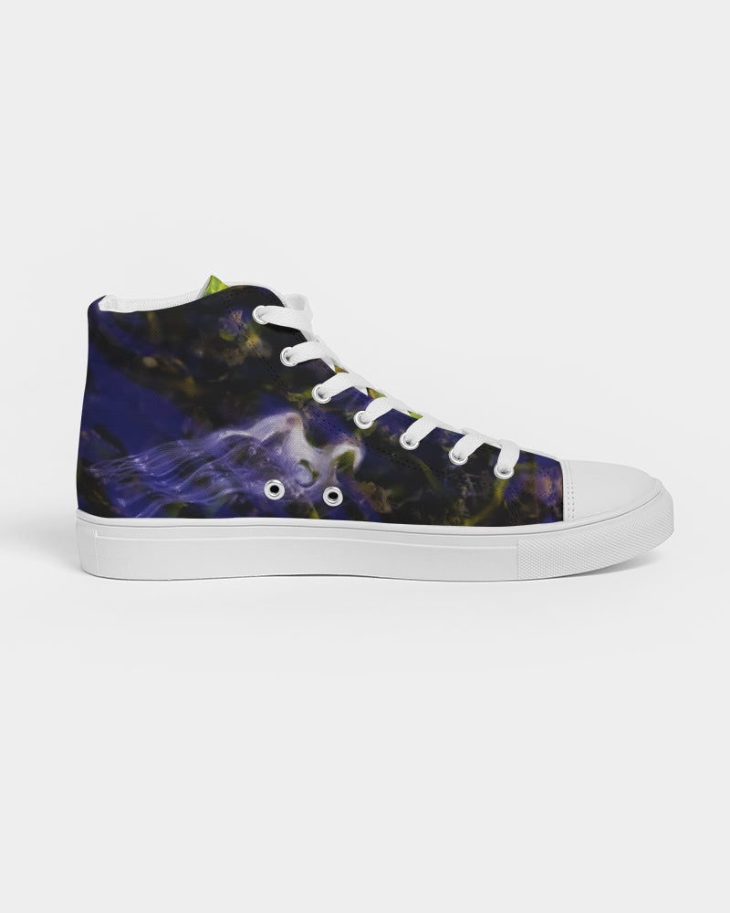White Rider in Water Ripples Women's Hightop Canvas Shoe