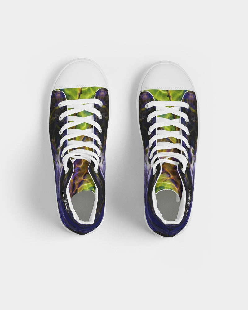 White Rider in Water Ripples Women's Hightop Canvas Shoe