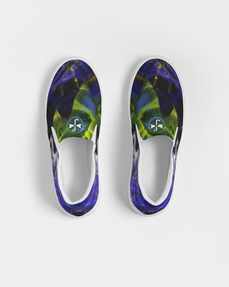 White Rider in Water Ripples Women's Slip-On Canvas Shoe