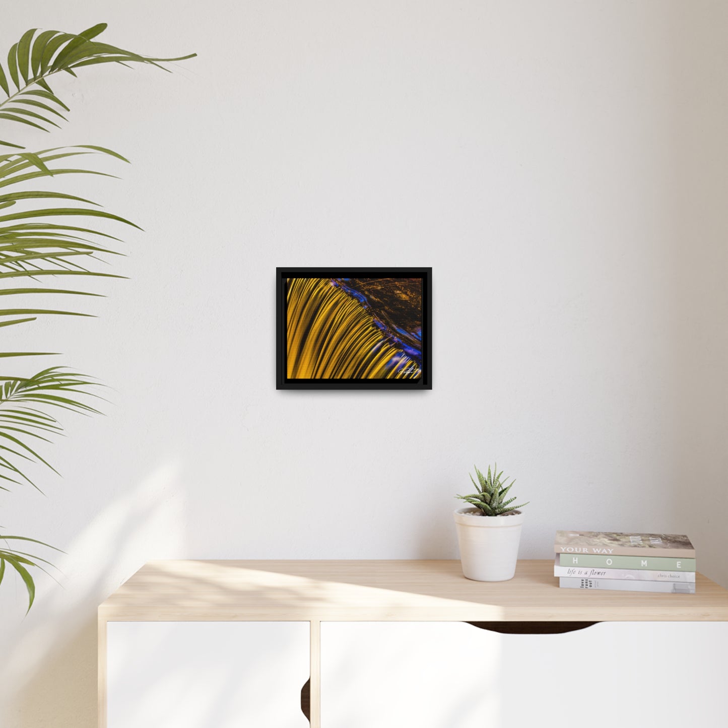 Golden Falls :: Matte Canvas, Black Frame