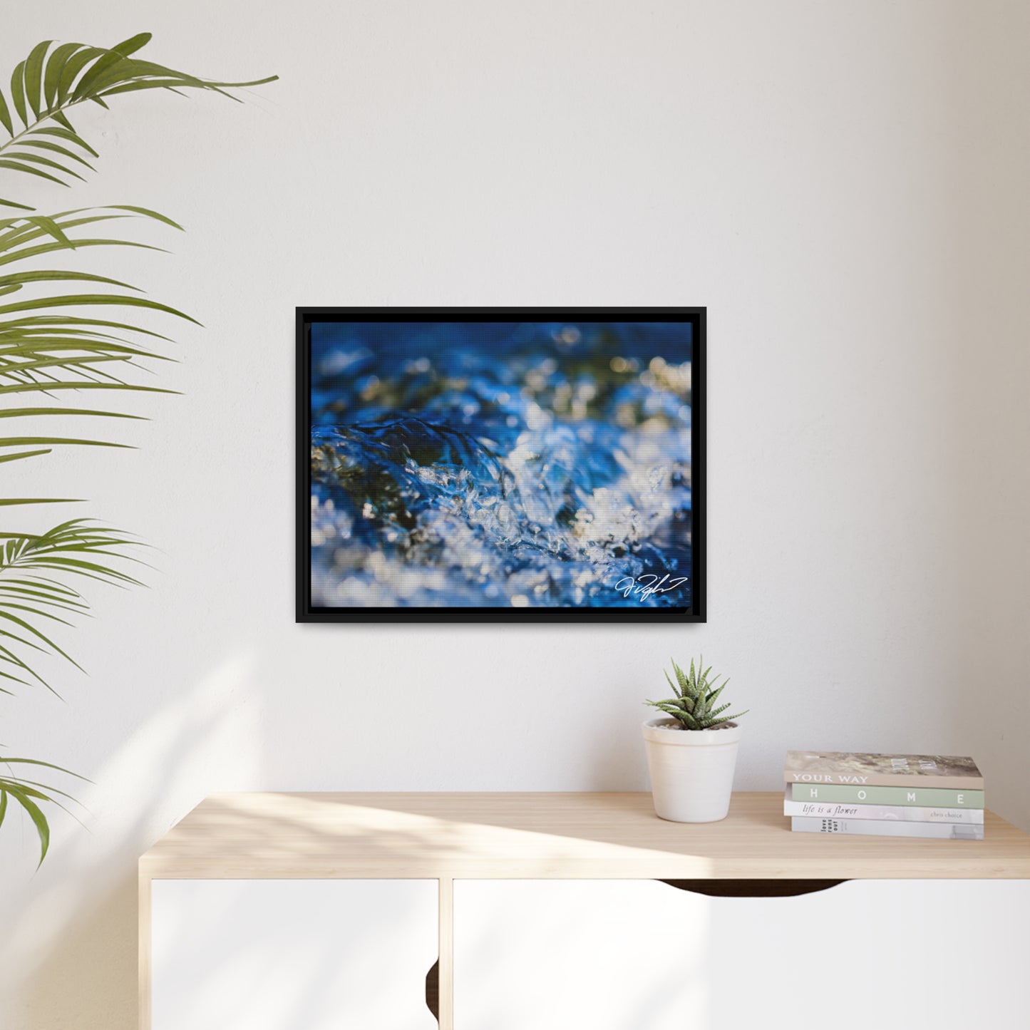 Blue Water Rush :: Matte Canvas, Black Frame
