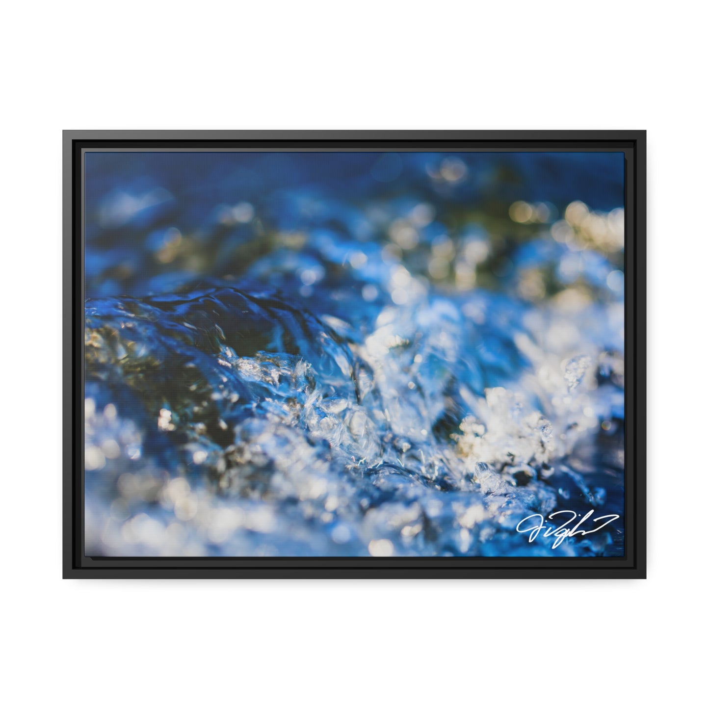Blue Water Rush :: Matte Canvas, Black Frame