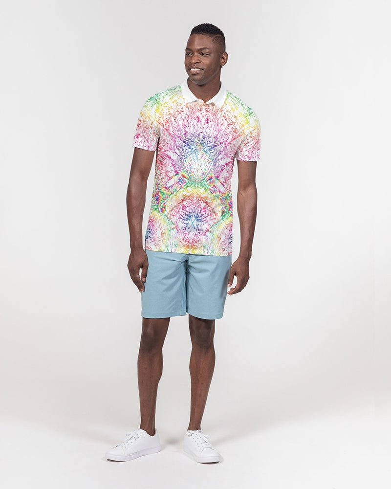 Palm Salad :: Rainbow :: Men's Slim Fit Short Sleeve Polo