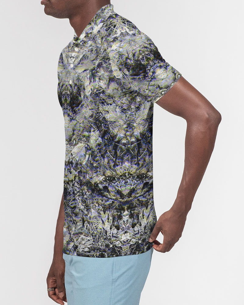 Fall of the Leaf Gods :: Grey :: Men's Slim Fit Short Sleeve Polo