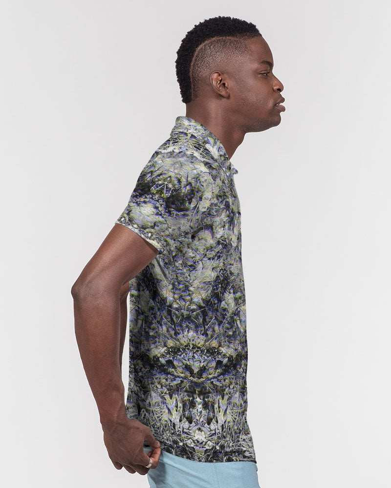 Fall of the Leaf Gods :: Grey :: Men's Slim Fit Short Sleeve Polo