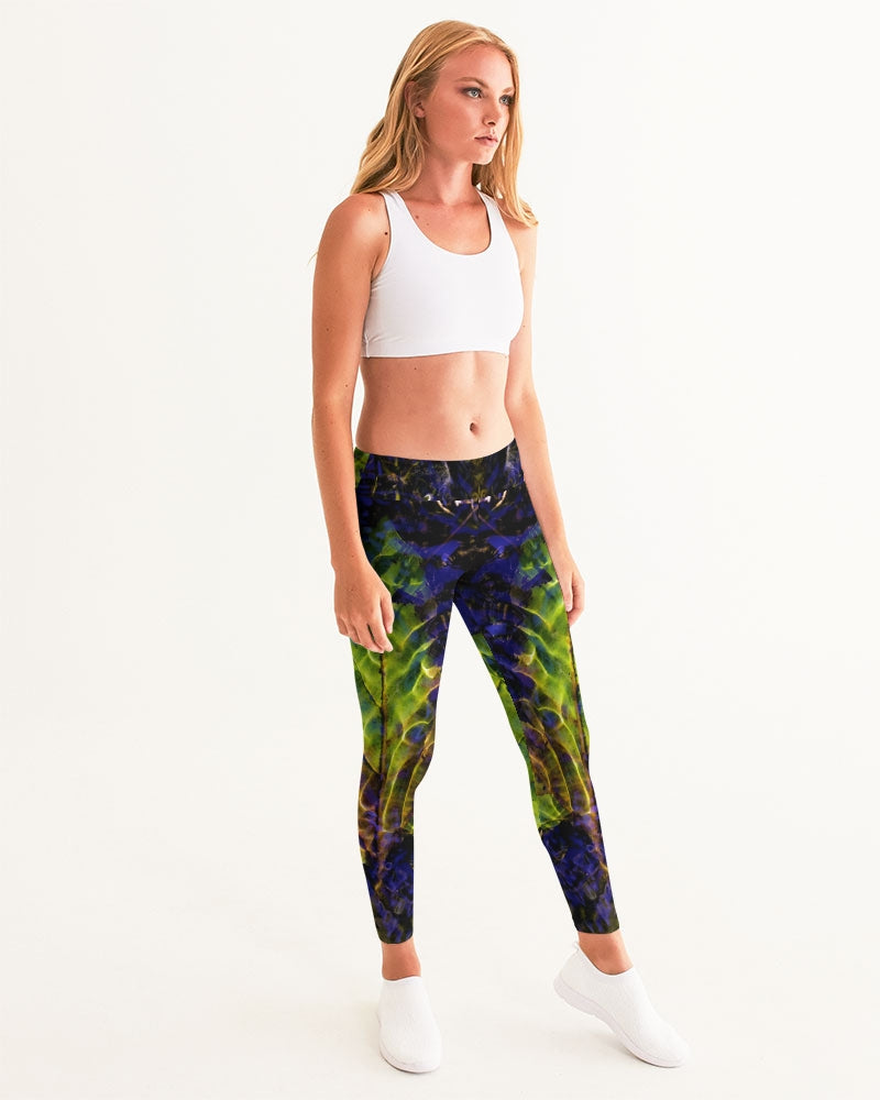 White Rider in Water Ripples Women's Yoga Pants