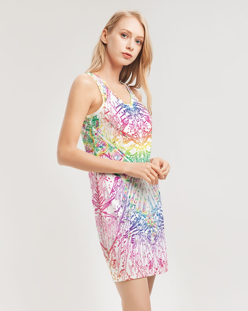 Palm Salad :: Rainbow :: Women's Rib Knit V Neck Mini Dress